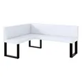 Produktbild: MEBLINI Eckbank für Esszimmer - Küchenbank - Essecke - Sitzecke Küche - Toni - U-Beine 128x168x87cm Links - Weiß Kunstleder