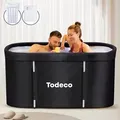 Produktbild: Faltbare Badewanne, Erwachsene Tragbarer Badewanne Mit Metallrahmen, Große Familie Badewanne Für Spa, Mobile Badewanne Spa-badewanne Für Dusche Heißes Bad Eisbad,120x55x50cm,schwarz