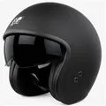 Produktbild: RÖMER HELME Motorradhelm RR10701 - Jethelm mit Sonnenvisier + gratis klarem Visier, mattschwarz, Sonnenblende & klares Visier auswechselbar schwarz XS / 53-54cm