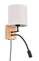 Produktbild: Trio Leuchten Wandleuchte Nilam 212879236, Holz naturbelassen, Schirm Stoff, exkl. 1x E27, Lesearm inkl. 3.1 Watt LED, Flex Connect, Weiß