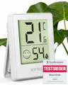 Produktbild: TESTSIEGER FAZ-Kaufkompass – MAVORI® E0345 Digitales Hygrometer Thermometer innen | Präziser Luftfeuchtigkeitsmesser & Raumthermometer für Wohnzimmer, Schlafzimmer, Baby (Weiß, 1St.)