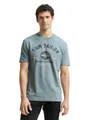 Produktbild: TOM TAILOR Herren T-Shirt mit Logo-Print aus Baumwolle, grey mint, XL