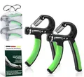 Produktbild: zenlete Profi Fitness Handtrainer, 2-er Set Fingerhantel einstellbar von 5-60 kg, Fingertrainer Unterarm-Trainer Trainingsgerät mit starker Feder für mehr Griffkraft + E-Book mit Übungen