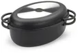Produktbild: Bräter Aluguss 8L oval 38cm mit Grilldeckel antihaft schwarz backofenfest