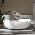 Produktbild: Bernstein Badewanne WAVE Acryl Weiß glänzend 180 x 110 cm, Freistehende Badewanne Acryl weiß oval breit