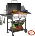 Produktbild: Outsunny Gasgrill 12 KW 4+1 Brenner BBQ Grillwagen aus Edelstahl Seitenbrenner