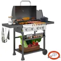 Produktbild: Gasgrill 12 KW 4+1 Brenner BBQ Grillwagen aus Edelstahl inkl Seitenbrenner