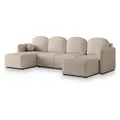Produktbild: Masseno Wohnlandschaft, Beige, Holz, 5-Sitzer, U-Form, 285x85x143 cm, Wohnzimmer, Sofas & Couches, Wohnlandschaften, Wohnlandschaften in U-Form