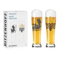 Produktbild: RITZENHOFF 3481010 Weizenbierglas 500 ml - 2er Set - Serie Brauchzeit - Runen Motiv, Gold und Schwarz - Made in Germany
