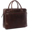Produktbild: SID & VAIN große Laptoptasche echt Leder - 15.4 Zoll Laptop Business-Tasche Ryan XL - Umhängetasche Aktentasche mit Laptop-Fach - Ledertasche Herren und Damen braun handgefertigt