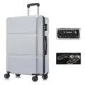 Produktbild: YONSLY Premium Reisekoffer TSA-Schloss,YKK-Reißverschluss Hartschalen-Koffer Trolley Rollkoffer Suitcase Handgepäck 4 Rollen (Silber, XL)