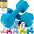 Produktbild: Body & Mind® 2er-Set Neopren Kurzhanteln im rollsicheren Hexagon-Design | Rutschfeste Fitness-Hanteln für Kraftsport & Heimtraining