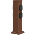 Produktbild: ledscom.de Garten Steckdosensäule POLLY für außen, IP44, 4-fach, Edelstahl, braun, eckig, 40 cm
