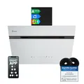 Produktbild: KKT KOLBE A+++ Dunstabzugshaube 60 cm 782 cbm/h Umluft Abluft Kopffrei Wandhaube | Schwarz Weiß Glas | Nachlaufautomatik | Smart WiFi App WLAN | SensorTouch | RGBW LED-Beleuchtung | AURORA6005SW