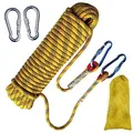Produktbild: Kletterseil Sicherheitsseil 10m, Outdoor Kletterseil 8mm, Statisches Sicherheits Kletterseil, Klettern Sicherheitsseil, Nylon im Freien Rettungsseil Hochfestes Seil mit Karabiner für Campin Wandern