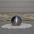 Produktbild: CLGarden 30cm Kugel Springbrunnen aus Edelstahl ESB3 gebürstet mit Edelstahlkugel Zierbrunnen für Garten