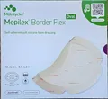 Produktbild: Mepilex Mölnlycke® Border Flex ovale flexible Kompressen, 13 x 16 cm, Bauchlagerung, Safetac-Technologie, 5 Stück, REF583300