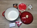 Produktbild: Overmont emaillierter Schmortopf Gusseisen 26cm, rot, I39308