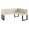 Produktbild: MEBLINI Eckbank für Esszimmer - Küchenbank - Essecke - Sitzecke Küche - Peter - U-Beine 128x168x87cm Rechts - Creme Samt