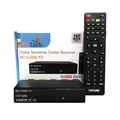 Produktbild: Ostark Euro T2 Terrestrischer Receiver TDT TDT2 FTA DVB-T2 DVB-C, H265 HEVC Full HD PVR, Dual USB, Dual LNB für Zwei Fernseher, SCART, HDMI Koaxial