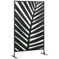 Produktbild: Sichtschutz, Raumtrenner mit Bananenblattmuster, 122 x 198 cm Trennwand, Schwarz
