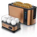 Produktbild: Arendo 1x Toaster, 4 Scheiben, Kupfer + 1x Eierkocher, 1-6 Eier, Kupfer