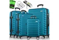 Produktbild: tillvex Trolleyset Reisekoffer Set Koffer Hartschale Trolley Kofferset Tasche, (TSA Schloss Rollkoffer S-M-L-XL, 4 tlg), Reisekoffer Set 4-TLG. + Gepäckwaage, 8X Gurte & 4X Anhänger Kofferset