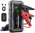 Produktbild: AIMAPOW Starthilfe Powerbank 6000A 12V (All Benziner/10,0L Diesel) Auto Starthilfe mit LED-Taschenlampe, großen Bildschirm, Jumper Bildschirm, Autobatterie Booster für SUV Motorrad Rasenmäher