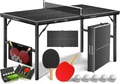 Produktbild: KESSER® Mini Tischtennisplatte kompakt – faltbar & platzsparend, mit Netz, 2 Schlägern & 5 Bällen – ideal für Indoor & Outdoor Spielspaß