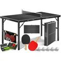 Produktbild: KESSER® Tischtennisplatte Mini mit Tischtennisschläger-Set, Tischtennisbällen und TT-Netz   Indoor   Unterwegs, laminierte Platte + klappbar – Kofferdesign, Kinder und Erwachsene – 153 x 76,5 cm
