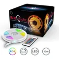 Produktbild: 10m LED Band Stripe RGB Streifen Lichtleiste 230V warmweiß Fernbedienung dimmbar - Weiß