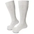 Produktbild: Steigenhöfer Manufaktur Trachtensocken für Herren und Damen – Socken mit Zopfmuster und Edelweißanstecker Oktoberfest Strümpfe aus Baumwolle für Männer & Frauen weiß 35-38