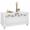 Produktbild: Casaria® Holztruhe Jersey Mit Deckel Groß Klappbar Xxl Stauraum Sitzbank Truhe Holzkiste Schatztruhe Box Schuhbank Truhenbank Wäschetruhe Weiß 80x40cm  Truhe Jersey