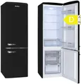 Produktbild: Kühl-Gefrierkombination Retro 244L matt-schwarz LED 181x55x61,5cm EEK D