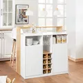 Produktbild: SoBuy KNL07-WN Kücheninsel mit Arbeitsfläche Küchenschrank Highborad Kommode Sideboard Bartisch Esstisch Buffet BHT ca. 105x105x60cm