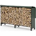 Produktbild: VOUNOT® Kaminholzregal Aussen aus Metall mit wasserdichte Abdeckung, 200x116x36 cm - Schwarz