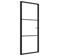 Produktbild: vidaXL Zimmertür, Innentür ESG Glas und Aluminium 83x201,5 cm Schwarz