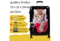 Produktbild: GlücksNugget Hartschalen-Trolley großer Hartschalentrolley mit Katze schwarz, 94 Liter