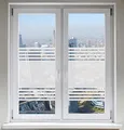 Produktbild: NDIGOS UG Folie für Duschkabine Bad Fensterfolie Dusche Glasdekorfolie Sichtschutzfolie Streifendesign satiniert Blickdicht - auch mit Individueller Breite - selbstklebend - matt