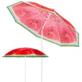 Produktbild: Sonnenschirm Strandschirm Durchmesser 160 cm Gartenschirm Wassermelone Kippfunktion Klappbar inkl. Schutzhülle Höhenverstellbar Sonnenschutz