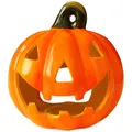Produktbild: Kürbis-Deko Keramik Halloween-Laterne in 17x14 cm - Jack Lantern für LED Teelichter Kürbis-Deko für Herbst- oder Garten