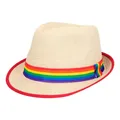 Produktbild: Strohhut Regenbogen Pride Sonnenhut bunt Parade Sommerparty Beachparty Motto