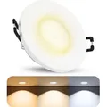 Produktbild: SSC-LUXon BEDA Einbaustrahler IP65 flach 30mm mit LumiFLEX LED Modul wechselbar 4W warmweiß + neutralweiß + tageslicht - Einbauspot außen Dusche... - Weiß
