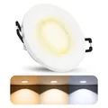 Produktbild: BEDA Bad Einbaustrahler IP65 flach mit LED 5W warmweiß 230V Einbauspot weiß rund
