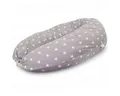 Produktbild: HOBEA-Germany Stillkissen Lagerungskissen Schwangerschaftskissen grau mit weißen Sternen, BIO-Baumwolle - XXL 190cm - Babynest mit Holzknopf - komplett waschbar