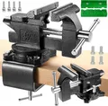 Produktbild: Schraubstock - Tischschraubstock drehbar 270° 110 mm Spannweite2-in-1-Mehrzwe...