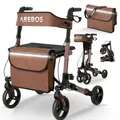 Produktbild: Arebos Arebos Rollator Braun Leichtgewicht - faltbar & verstellbar - 65 cm x 36 cm x 28 cm