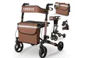 Produktbild: Arebos Rollator Aluminium faltbar 6-fach höhenverstellbar mit Tasche belastbar 136 kg, Ergonomische Griffe – komfortabel für lange Nutzung ohne Ermüdung