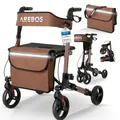 Produktbild: AREBOS Alu Rollator klappbar Leichtgewichtsrollator Laufhilfe Gehhilfe Gehwagen