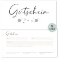 Produktbild: Things of Happiness Blanko Gutscheine zum Ausfüllen (50 Stück) | Set Gutscheinkarten | Geschenkgutschein für Nagelstudio, Friseur, Massage, Kosmetik, etc. (Punkte)